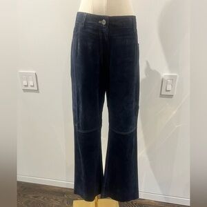Danier Blue Suede Wide-Leg flare jean style pants